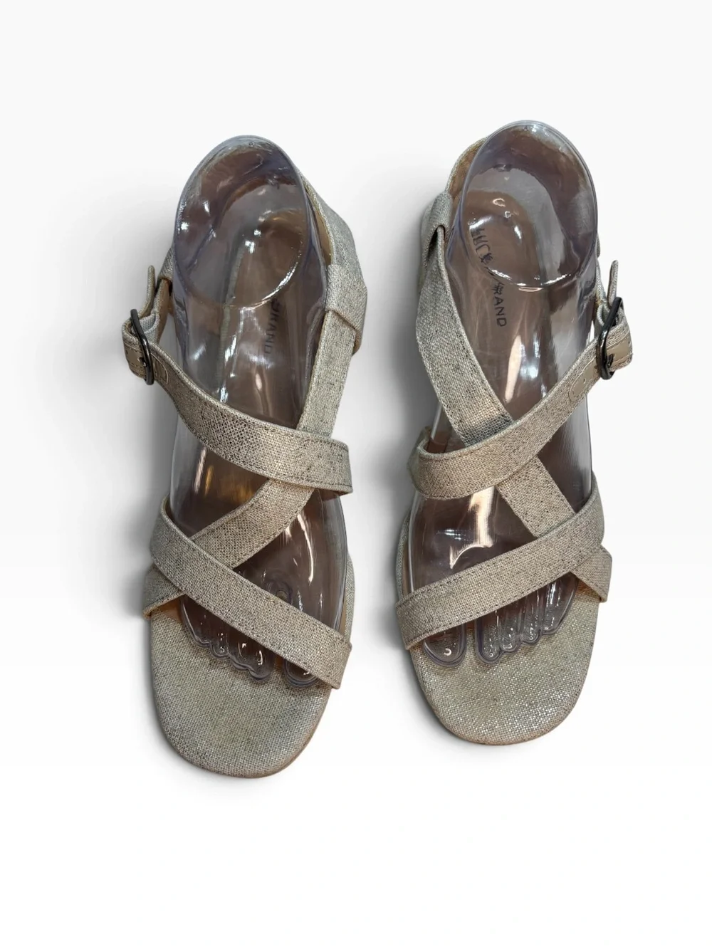 Lucky Brand Mytila Espadrille Wedge Sandals in Beige Gold Sz 10